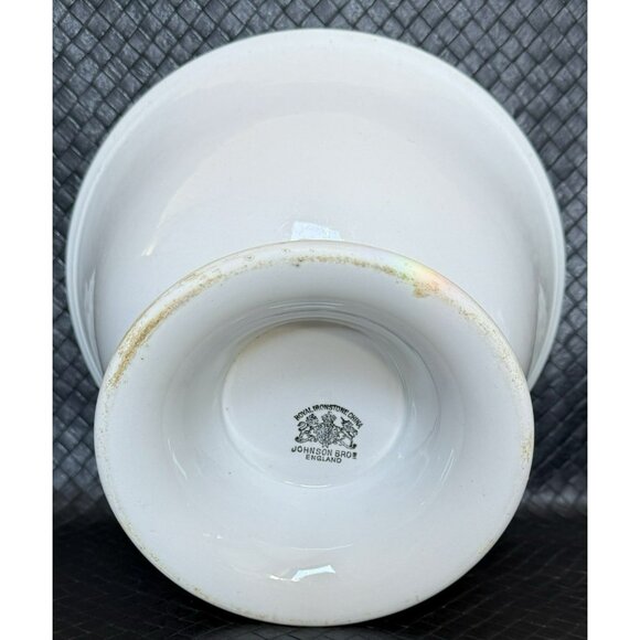 Ironstone Pedestal Bowl 10 x 7 In Johnson Brothers English Lion Unicorn Mark - Picture 4 of 8